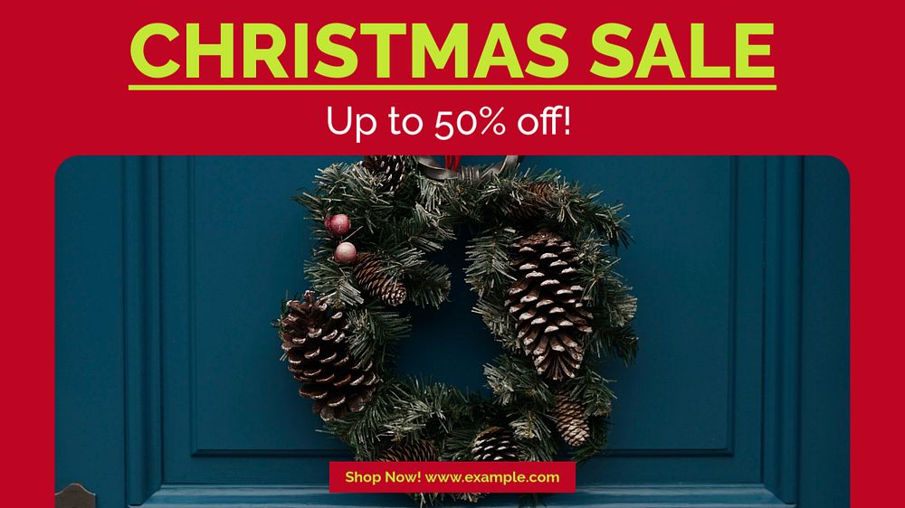 Christmas sale blog banner template, editable text