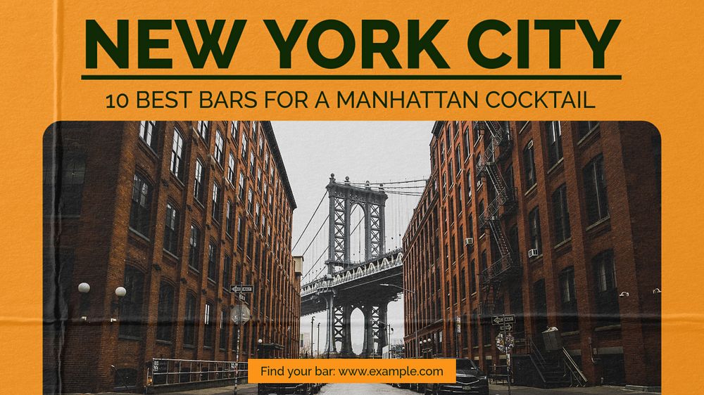 New York city blog banner template, editable text