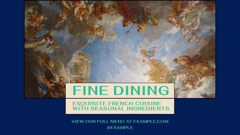 Fine dining blog banner template, editable text