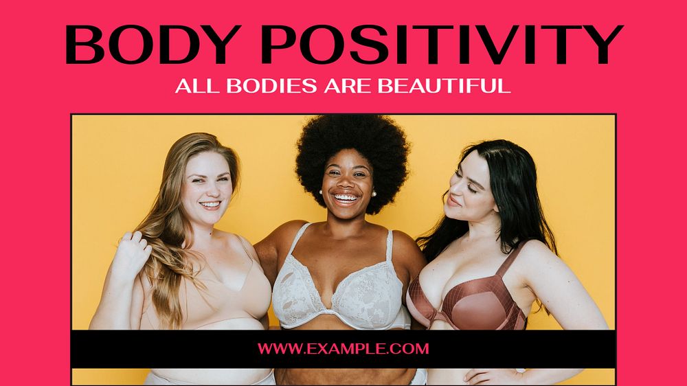 Body positivity blog banner template, editable text