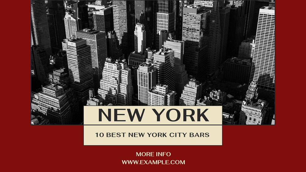 New York city blog banner template, editable text