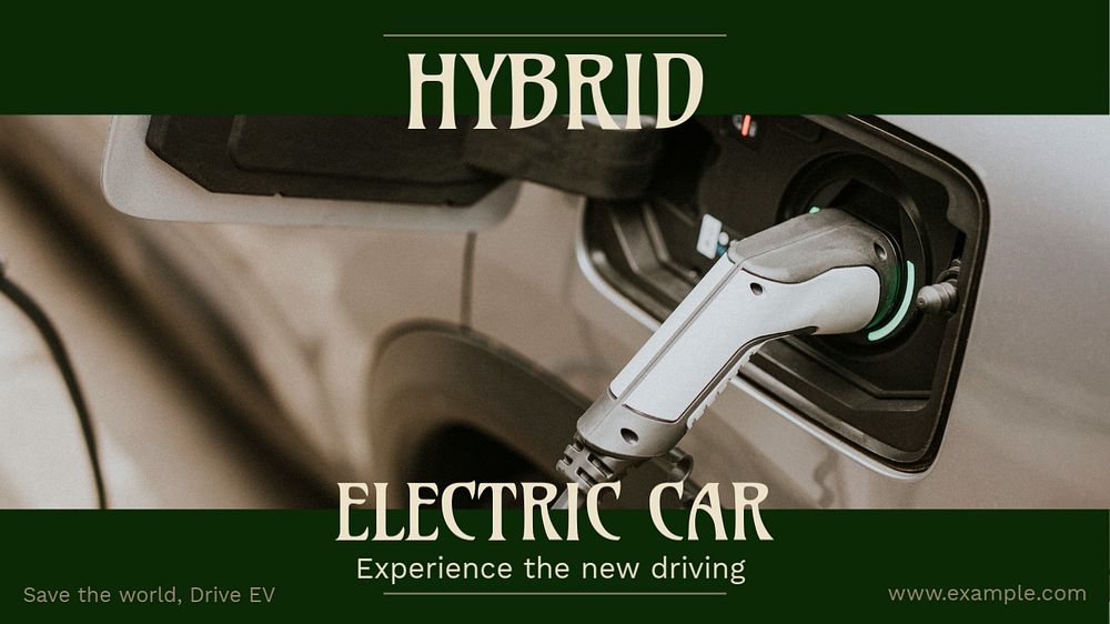 Electric car blog banner template, editable text