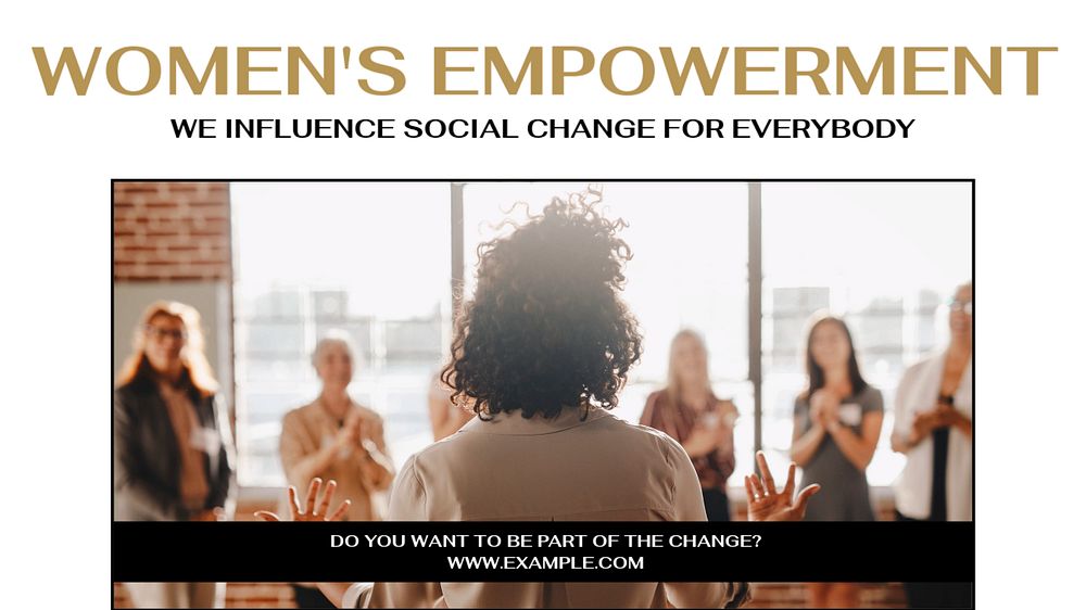 Woman's empowerment blog banner template, editable text