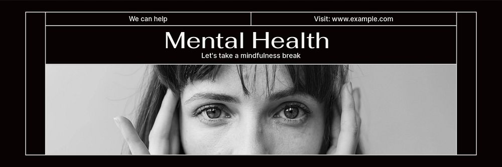 Mental health email header template, customizable design