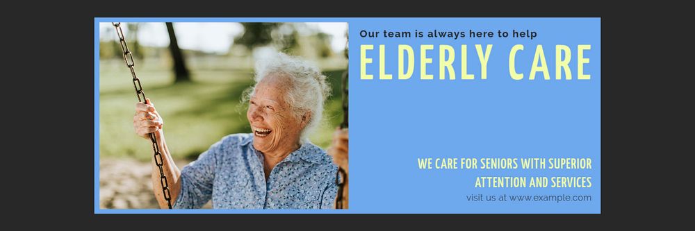 Elderly care Twitter header template, customizable design