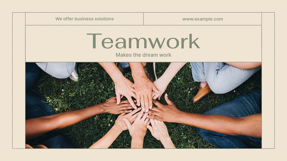 Teamwork blog banner template, editable text & design