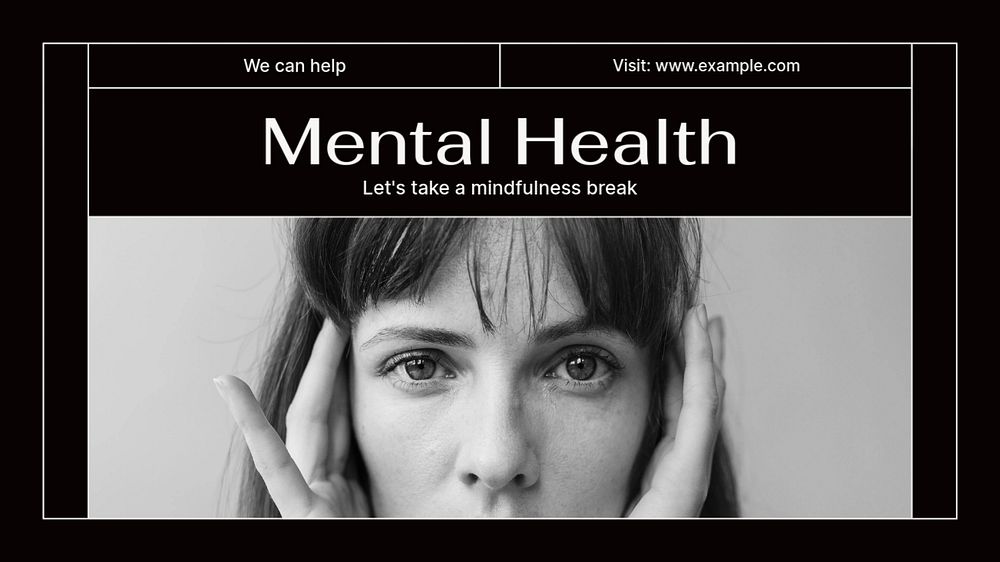 Mental health blog banner template, editable text & design