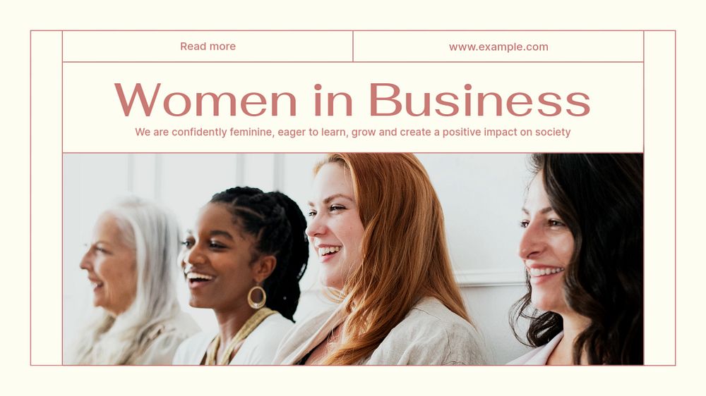 Business women meeting blog banner template, editable text & design