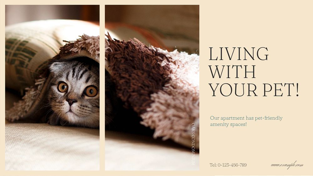 Pet-friendly apartment blog banner template, editable text & design