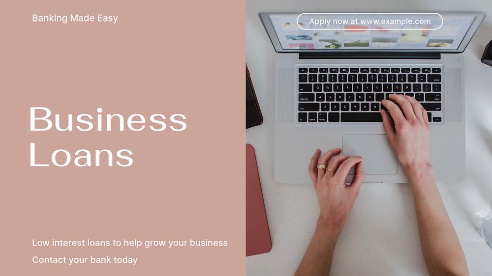 Business loans blog banner template, editable text & design