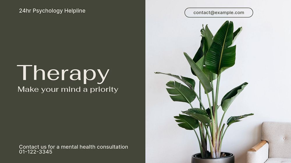 Therapy blog banner template, editable text & design