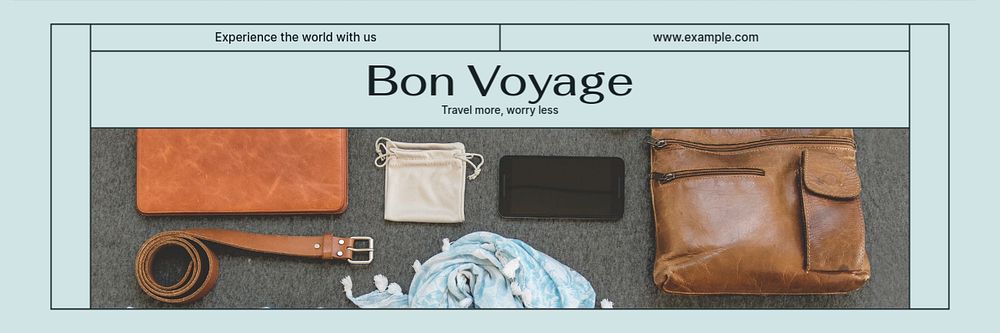 Travel service email header template, customizable design