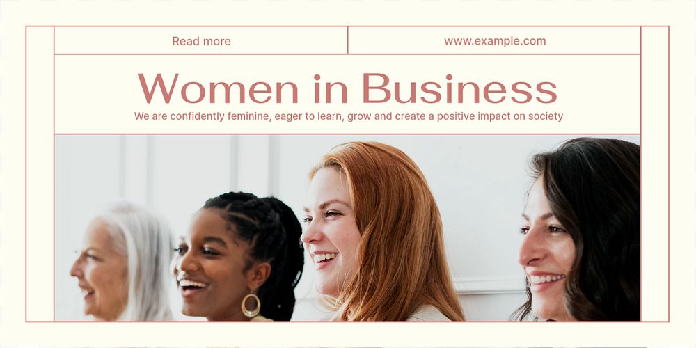 Business women meeting Twitter ad template, editable text & design