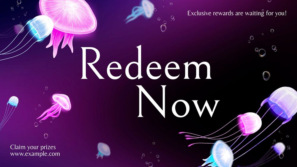 Redeem now blog banner template, editable aesthetic paint remix 