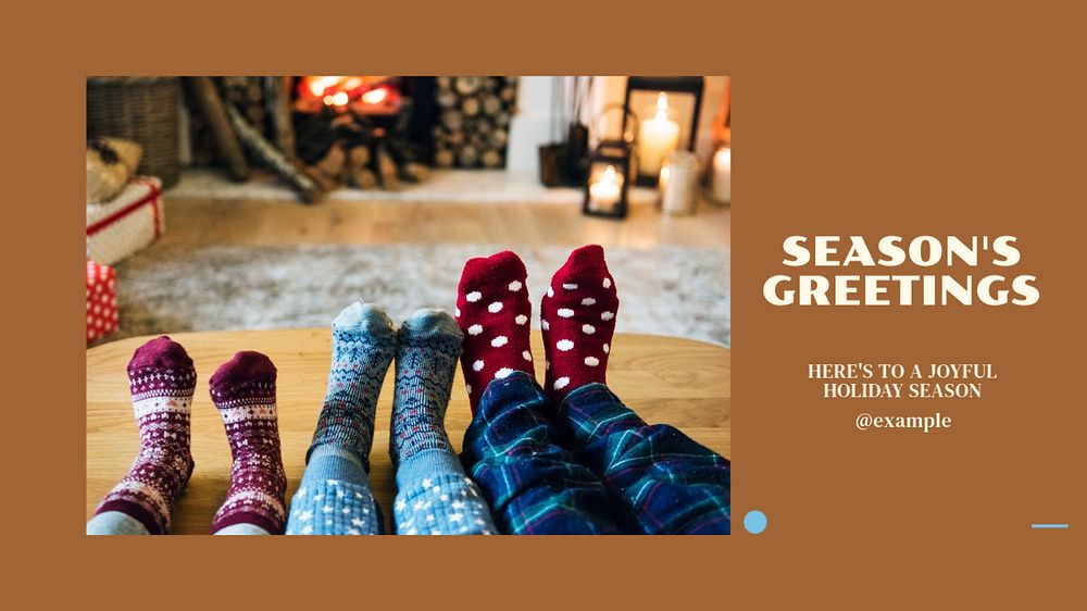 Season's greetings blog banner template, editable ad