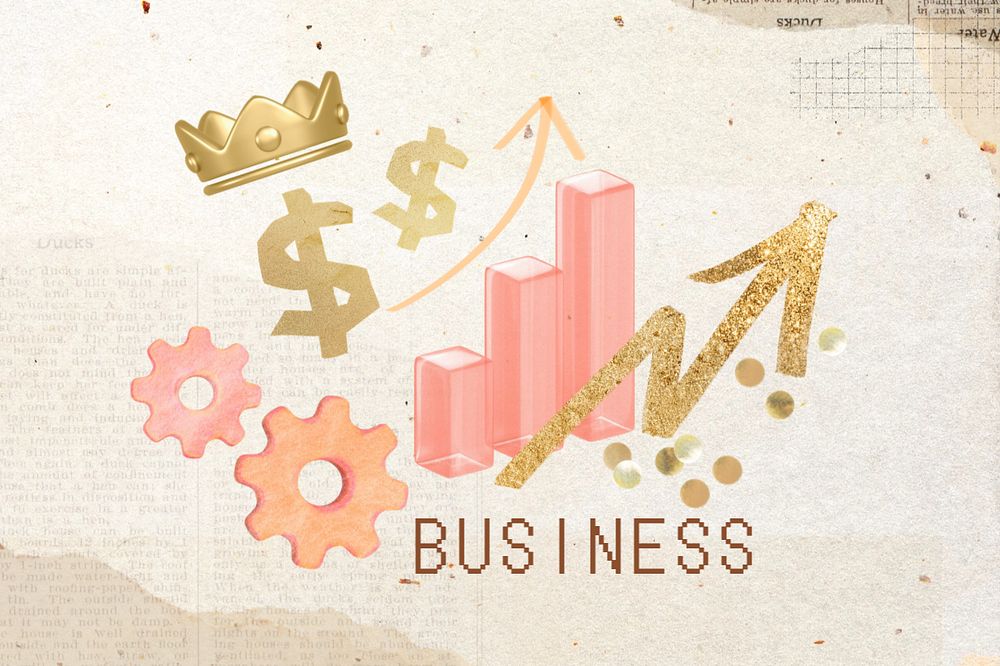 Business growth, editable collage remix