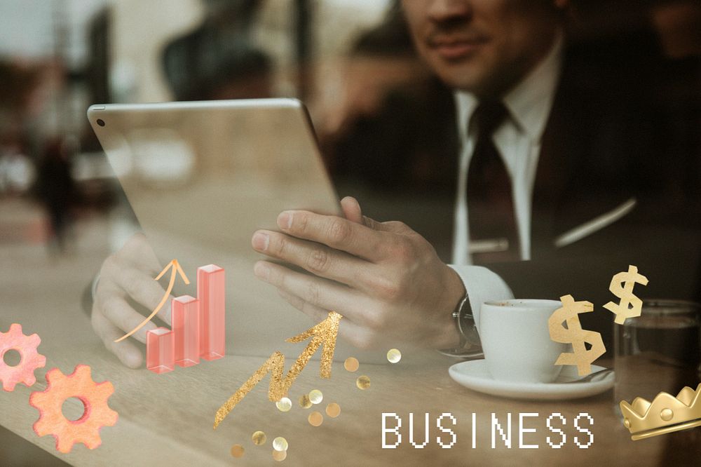 Business investment, editable collage remix