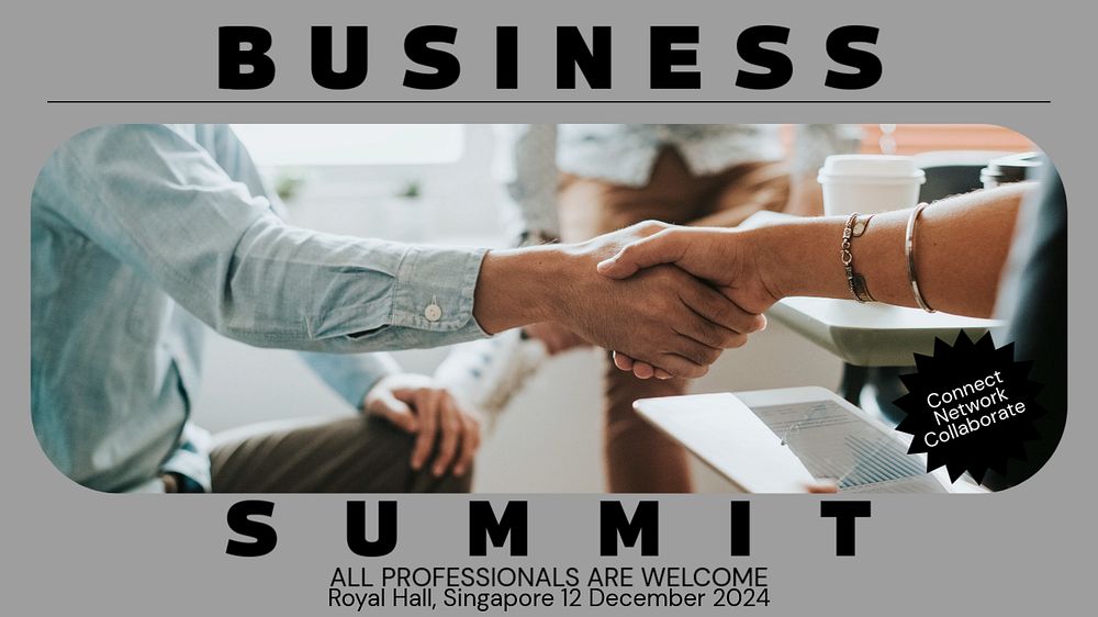 Network business meeting blog banner template, editable ad