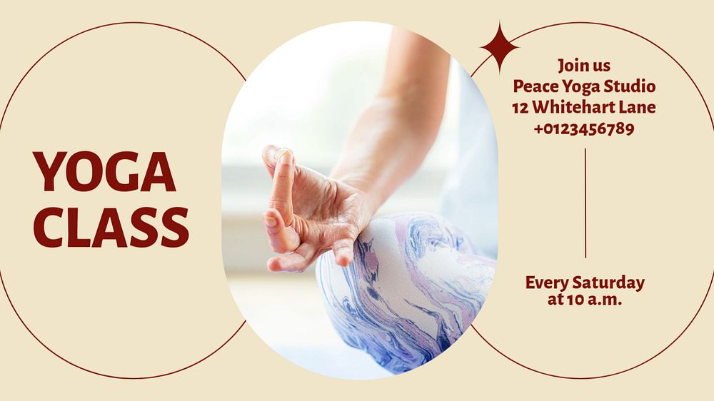 Yoga class blog banner template, editable ad