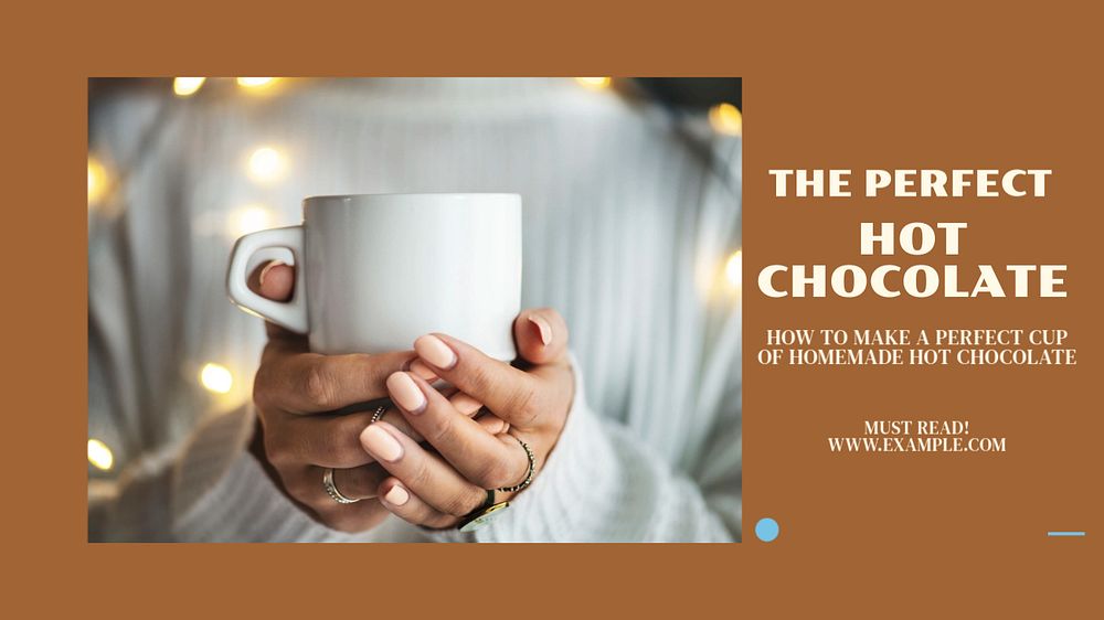 Hot chocolate blog banner template, editable ad