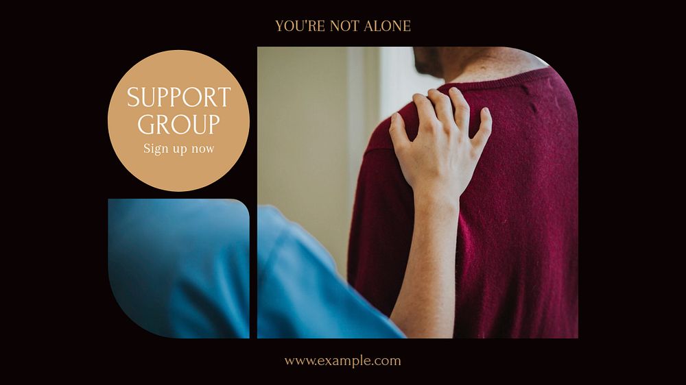 Emotional support group blog banner template, editable text & design