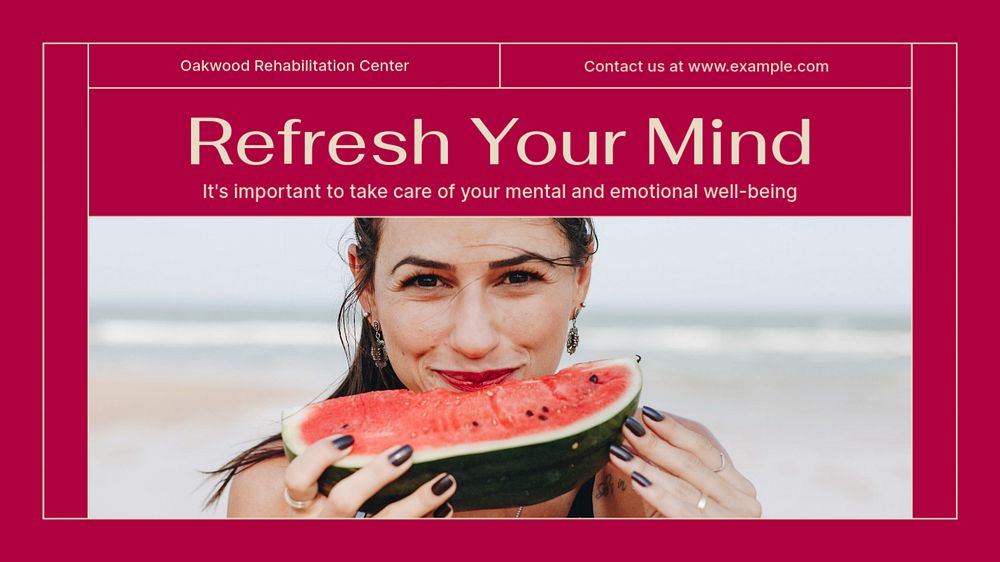 Mental health center blog banner template, editable text & design