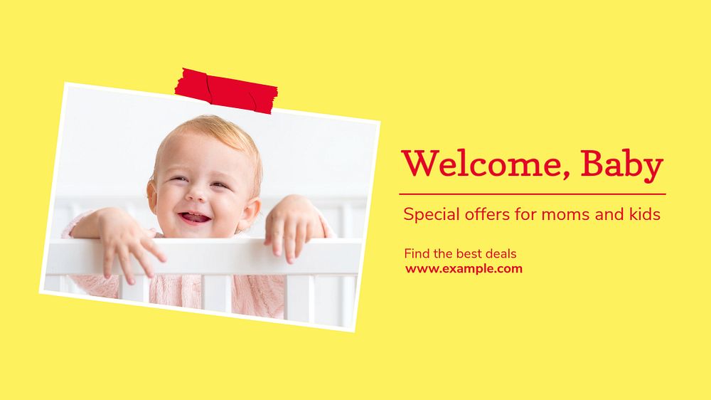 Mom & kid special offer blog banner template, editable ad