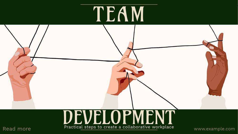 Team development blog banner template, editable ad