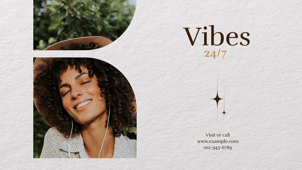 Vibes 24/7 blog banner template, editable text & design