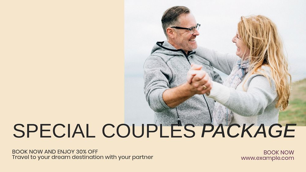 Special couples package blog banner template, editable text & design