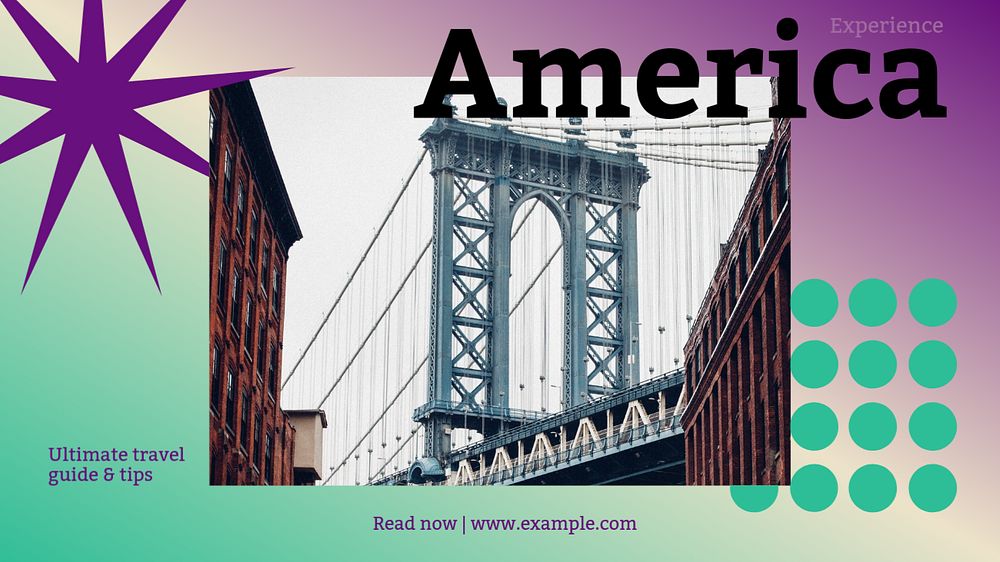 Experience America blog banner template, editable ad