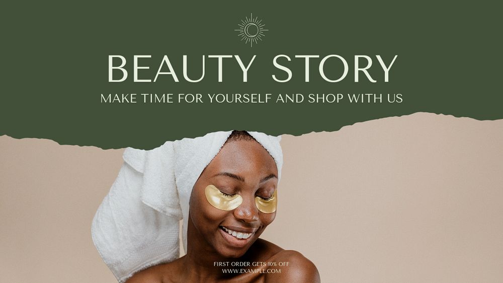 Beauty center blog banner template, editable text & design