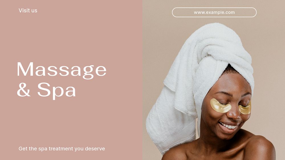 Massage & spa blog banner template, editable text & design