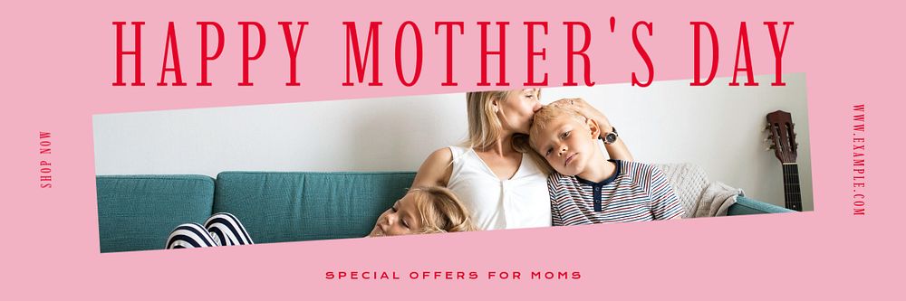 Mother's day sale email header template, editable text & design