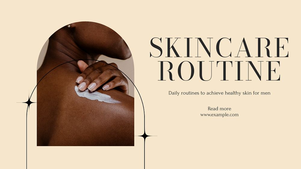 Skincare routine blog banner template, editable text & design