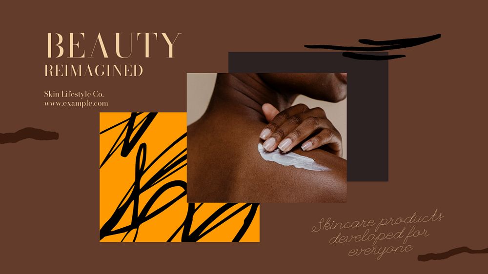 Diverse beauty blog banner template, editable text & design