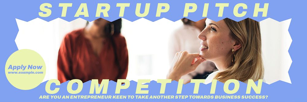 Startup competition email header template, editable text & design