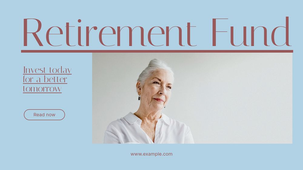 Retirement fund blog banner template, editable text & design