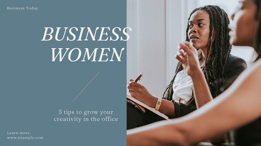 Business women blog banner template, editable text & design