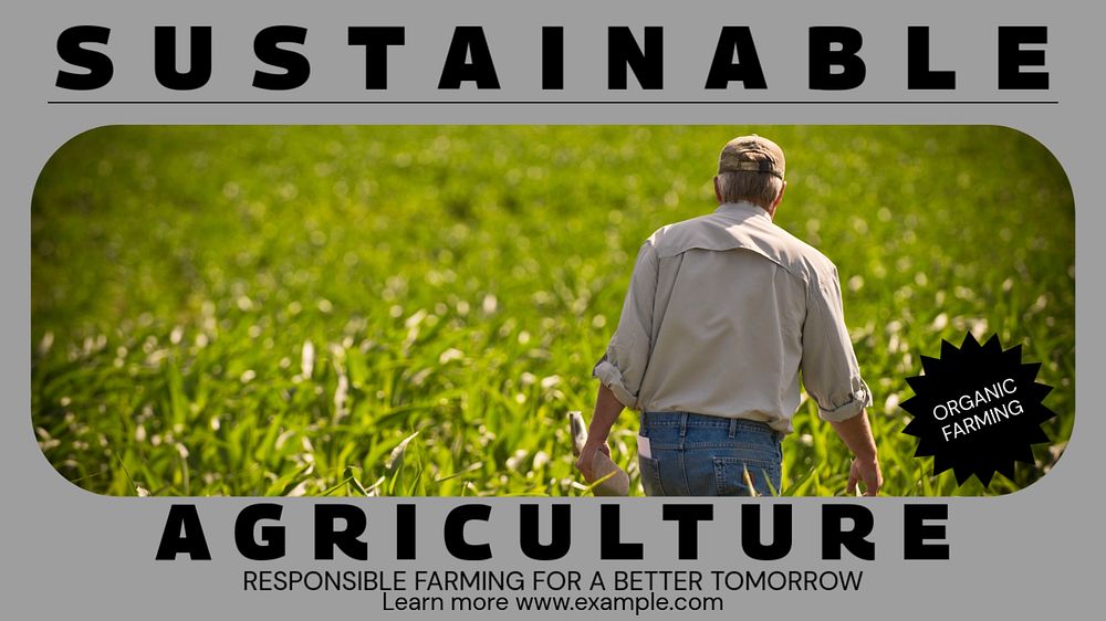 Sustainable agriculture blog banner template, editable ad