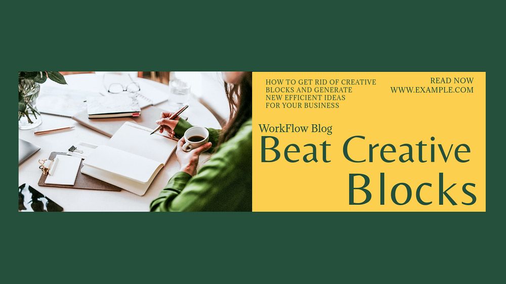 Creative blocks blog banner template, editable text & design