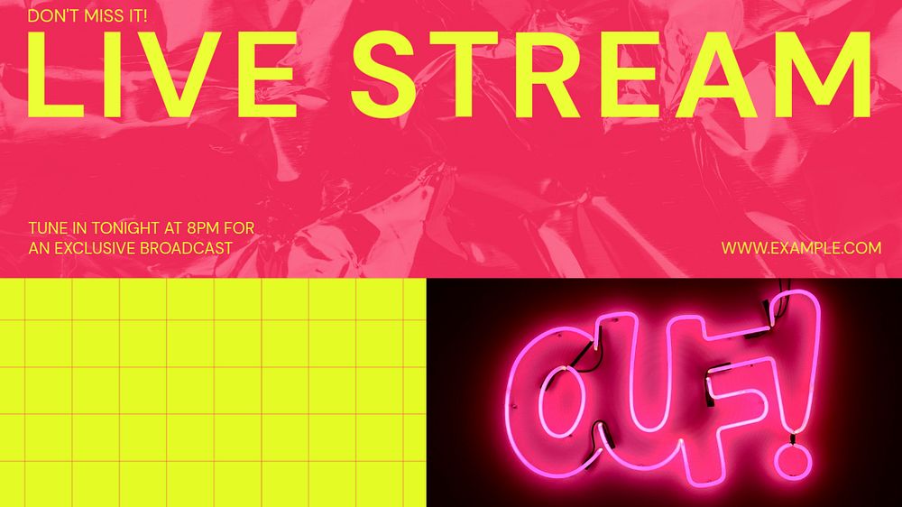 Live stream blog banner template, editable ad