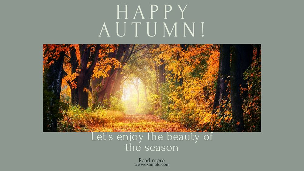 Happy autumn blog banner template, editable text & design