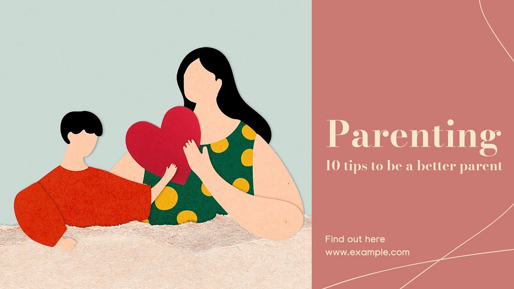 Parenting tips blog banner template, editable text & design