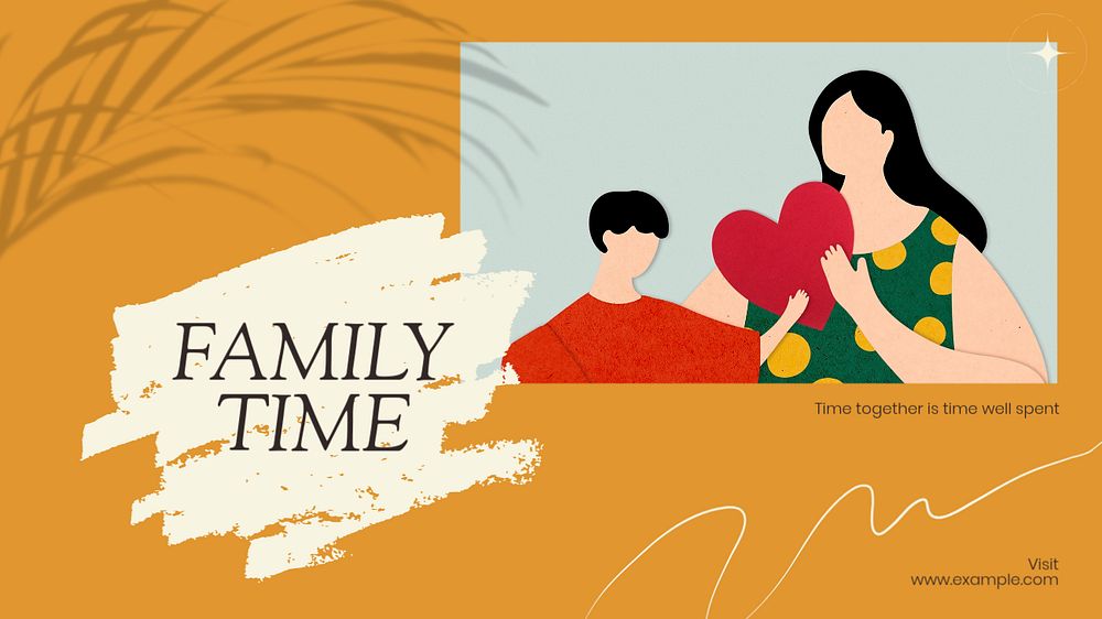 Family time blog banner template, editable text & design