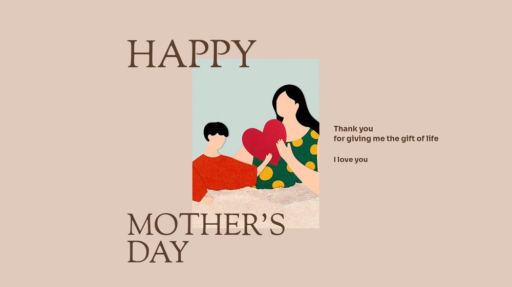 Happy mother's day blog banner template, editable text & design