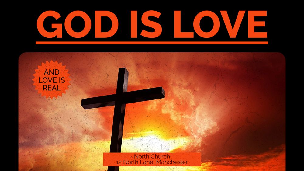 God is love blog banner template, editable ad