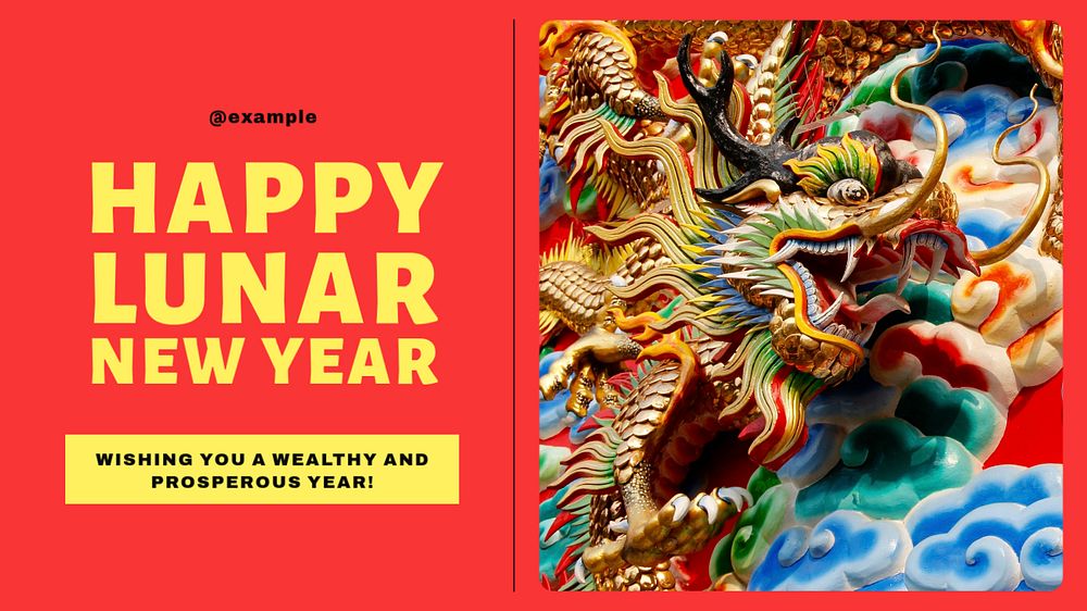 Lunar New Year blog banner template, editable ad