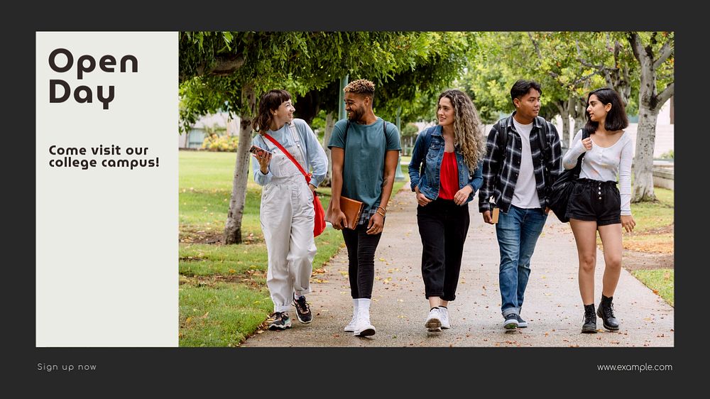 College open day blog banner template, editable text & design