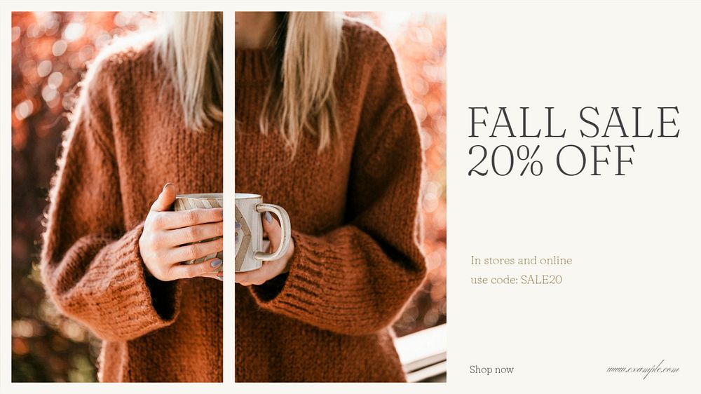 Fall sale blog banner template, editable text & design